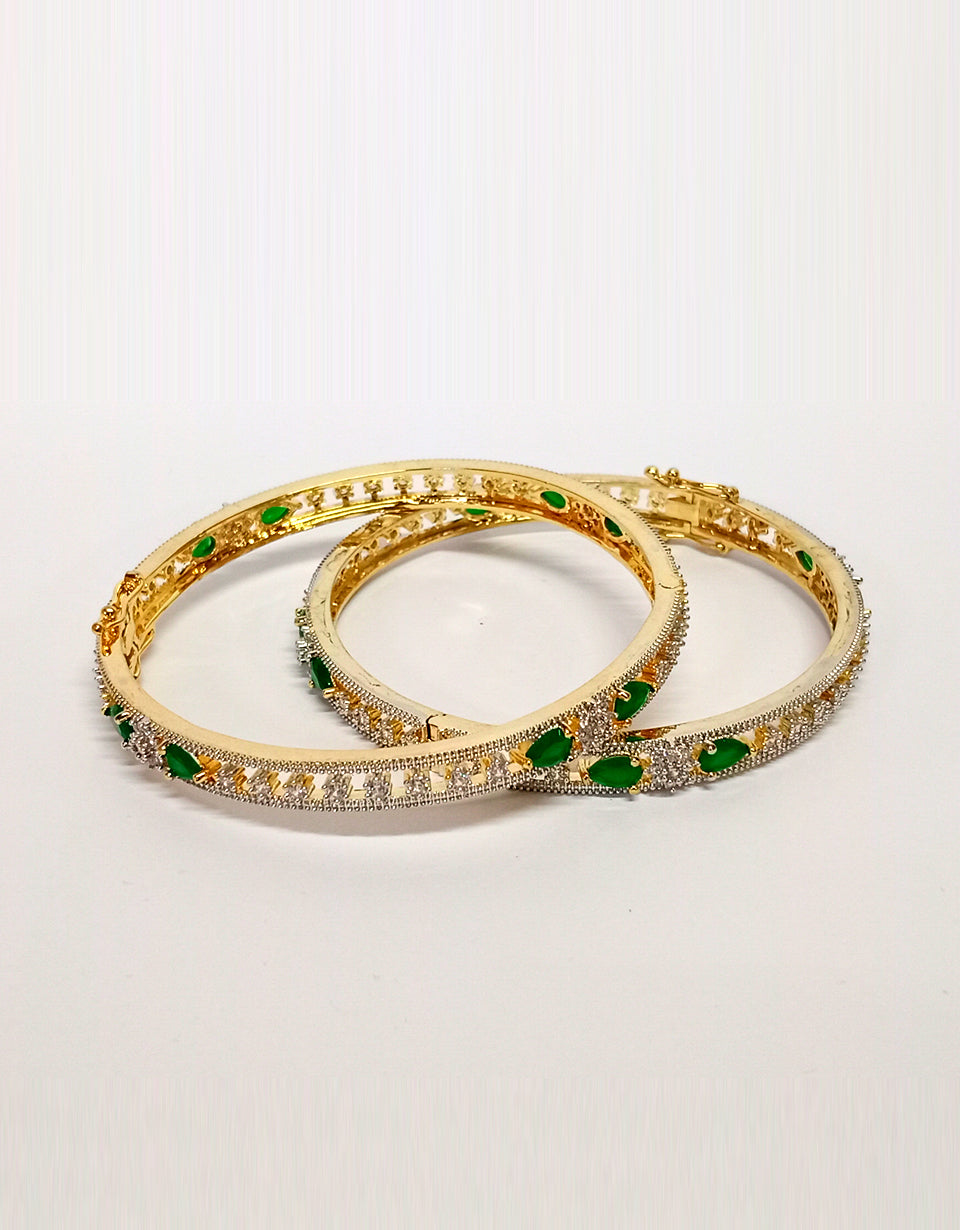 Green & Golden Stone Bangle