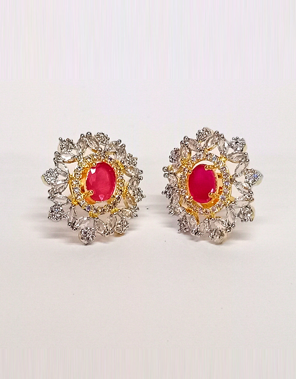 Sapphire Style Silver Earrings