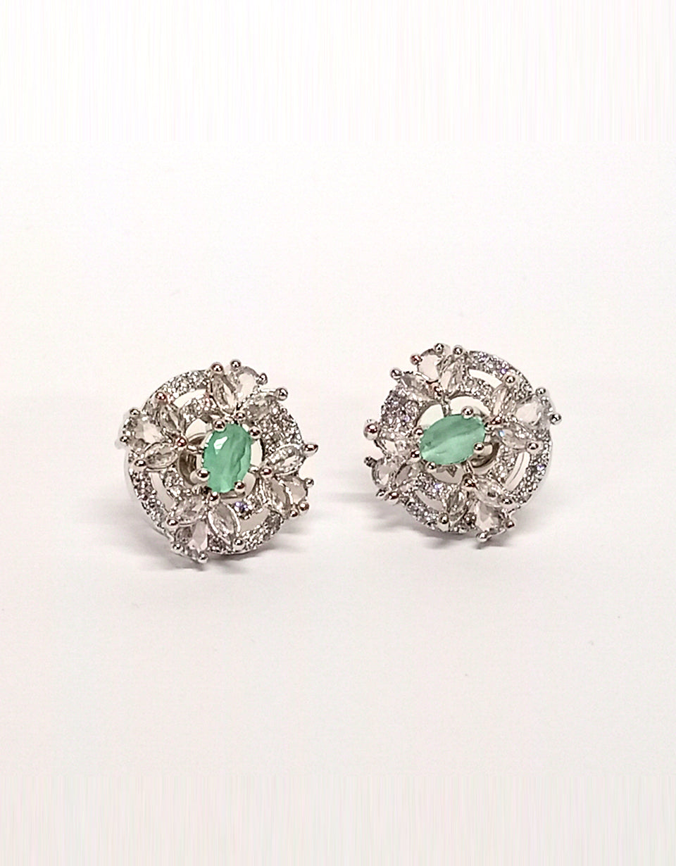 HMW Silver Sparkling Flower Earrings