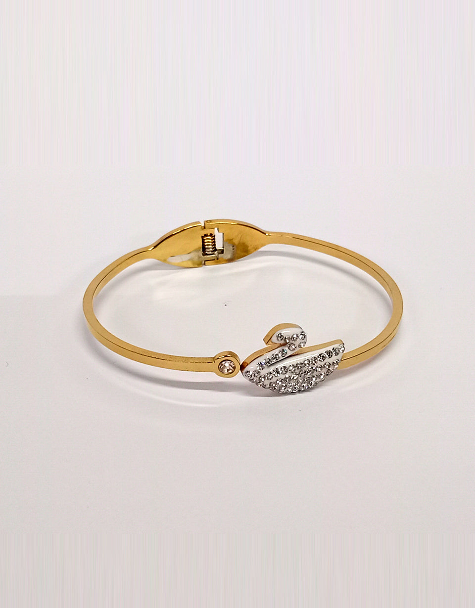 HMW Golden Swan Design Stainless Steel Bracelet