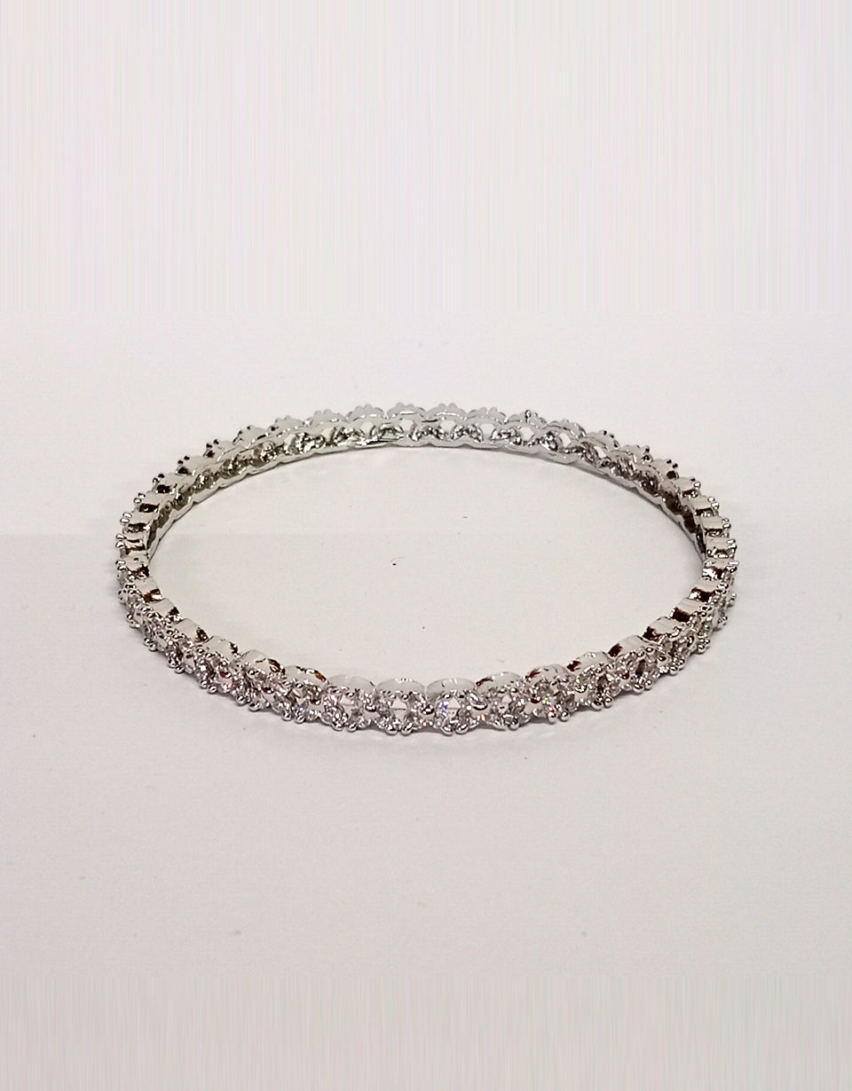 AR Diamond Silver Bangles – 4 Piece Set