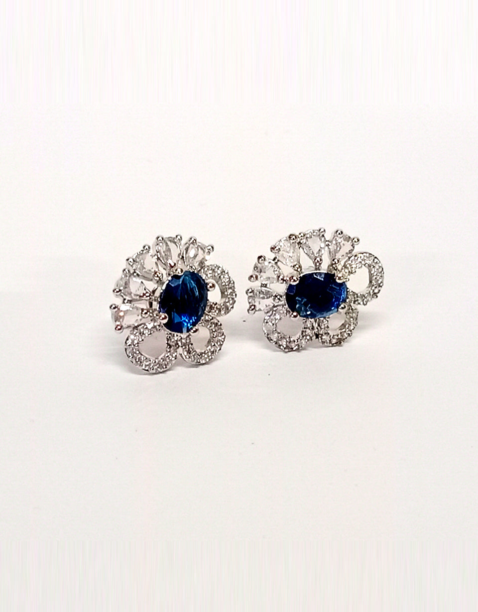 Silver Floral Earrings